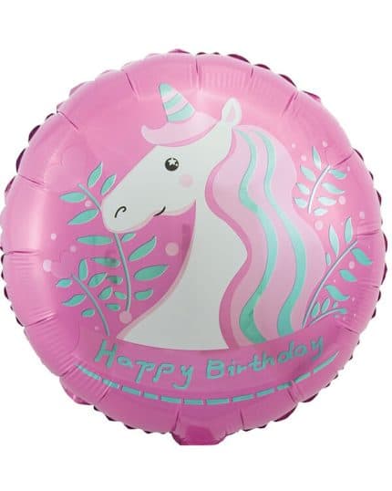 Круг С Днем Рождения (единорог) розовый