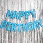 Надпись Happy Birthday Светло-голубой 41см