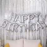 Надпись Happy Birthday Серебро 41см