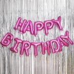 Надпись Happy Birthday Розовый 41см